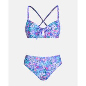 Cupshe Floral Bikini - Purple and Pink